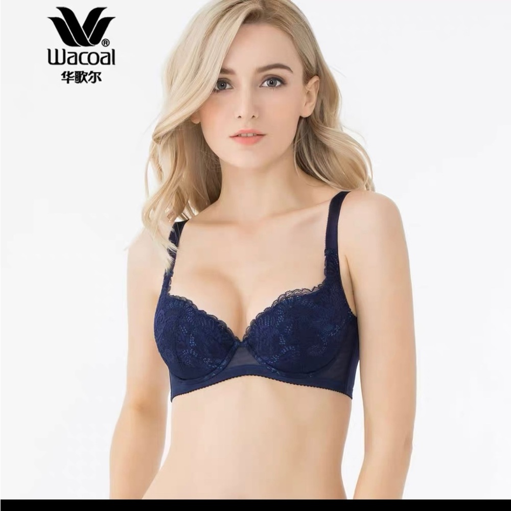 NWOT Wacoal luxury navy push-up bra